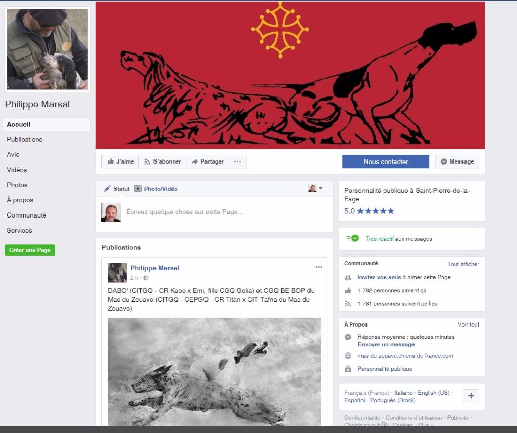 du mas du zouave - profil Facebook